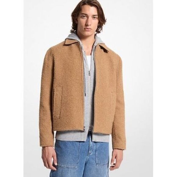 Michael Kors NWT Zip Front Wool Jacket Dark Camel XXL - Picture 2 of 8